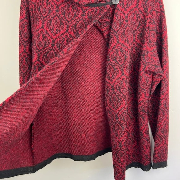 Intiwara baby alpaca Design red Cardigan sweater Womens Size Large - Picture 4 of 7